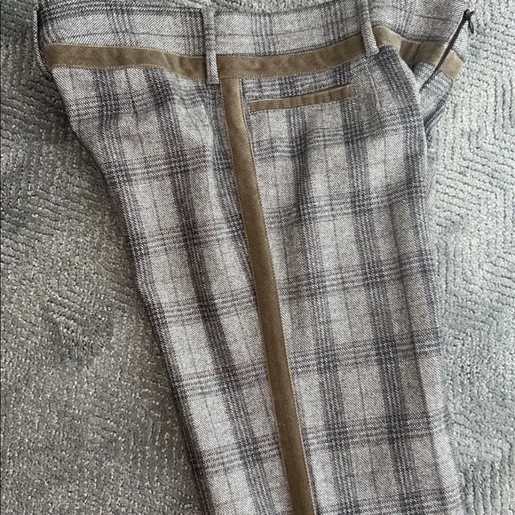 Dolce & Gabbana Plaid Tailored Pants Brown Gray Straight Leg Women Italy - Picture 7 of 13